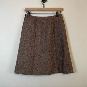Ann Taylor Vintage Brown Wool Fully Lined Skirt Side Zip closure Size 4P